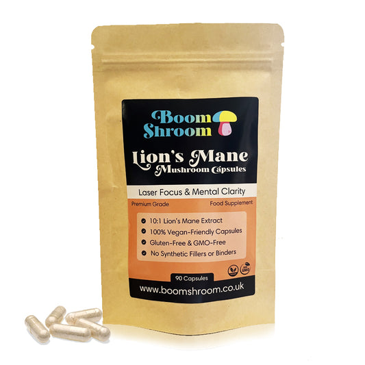 Lion's Mane Mushroom 90 Capsules 1 Months Supply - Vegan - High Strength